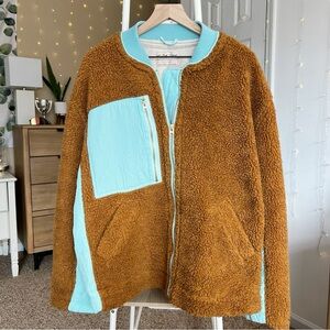 Free People Rivington Sherpa Jacket Amber Combo Size Large